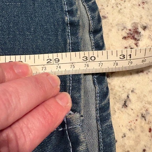 True Religion Georgia Denim Glitter button Shirt Cozy Fireside Wash Large - Picture 9 of 10